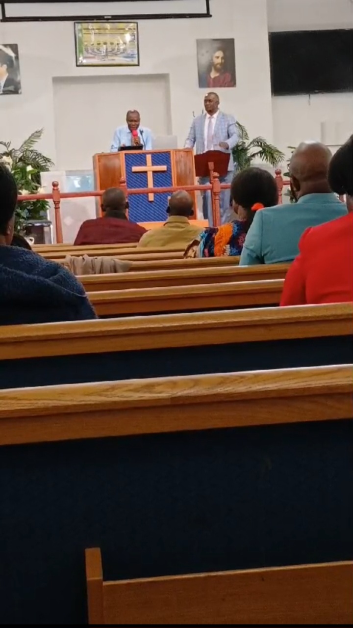 Congregation seated in church