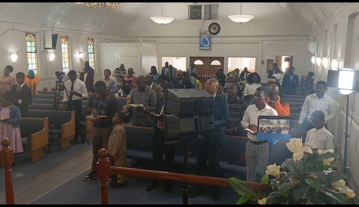 Wide worship view in the church